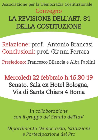 Convegno su art. 81 costituzione